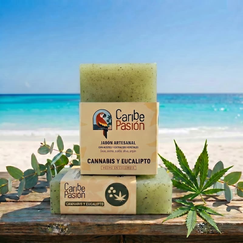 Jabon natural de cannabis y eucalipto colombia