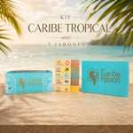 Kit Caribe Tropical con cinco jabones artesanales de Caribe Pasión