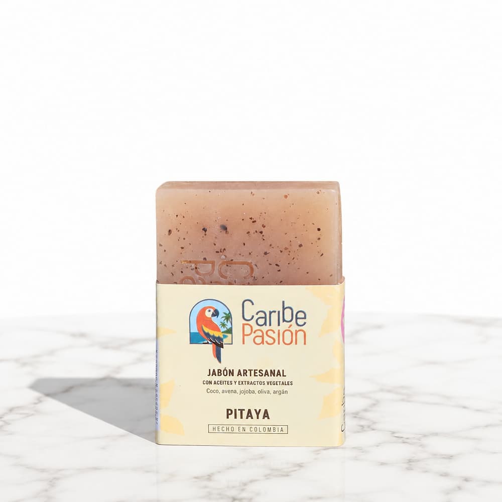 Jabón artesanal de Pitaya con aroma frutal y tropical
