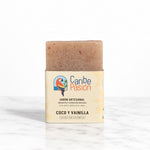 Jabón artesanal Coco y Vainilla de aroma dulce y tropical