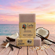 Jabón natural de coco y vainilla de Caribe Pasión en Colombia