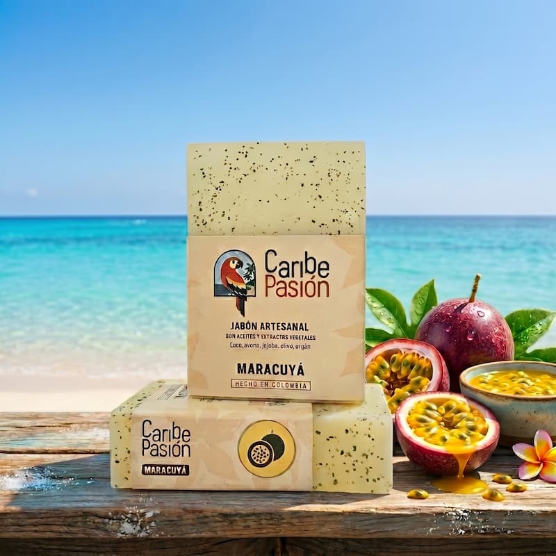 Jabón artesanal de maracuyá de Caribe Pasión