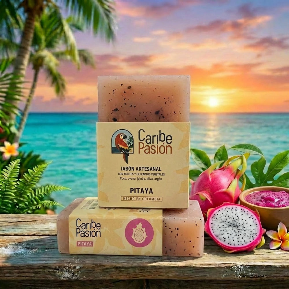 Jabón artesanal de pitaya de Caribe Pasión