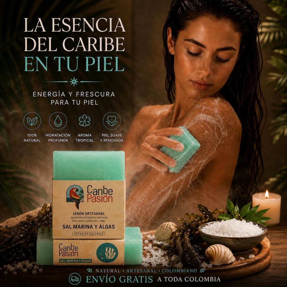 Natural soap with sea salt and algae
