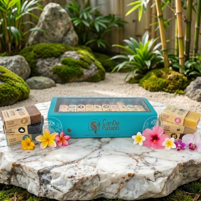 Kit de regalo de 10 jabones artesanales de Caribe Pasión