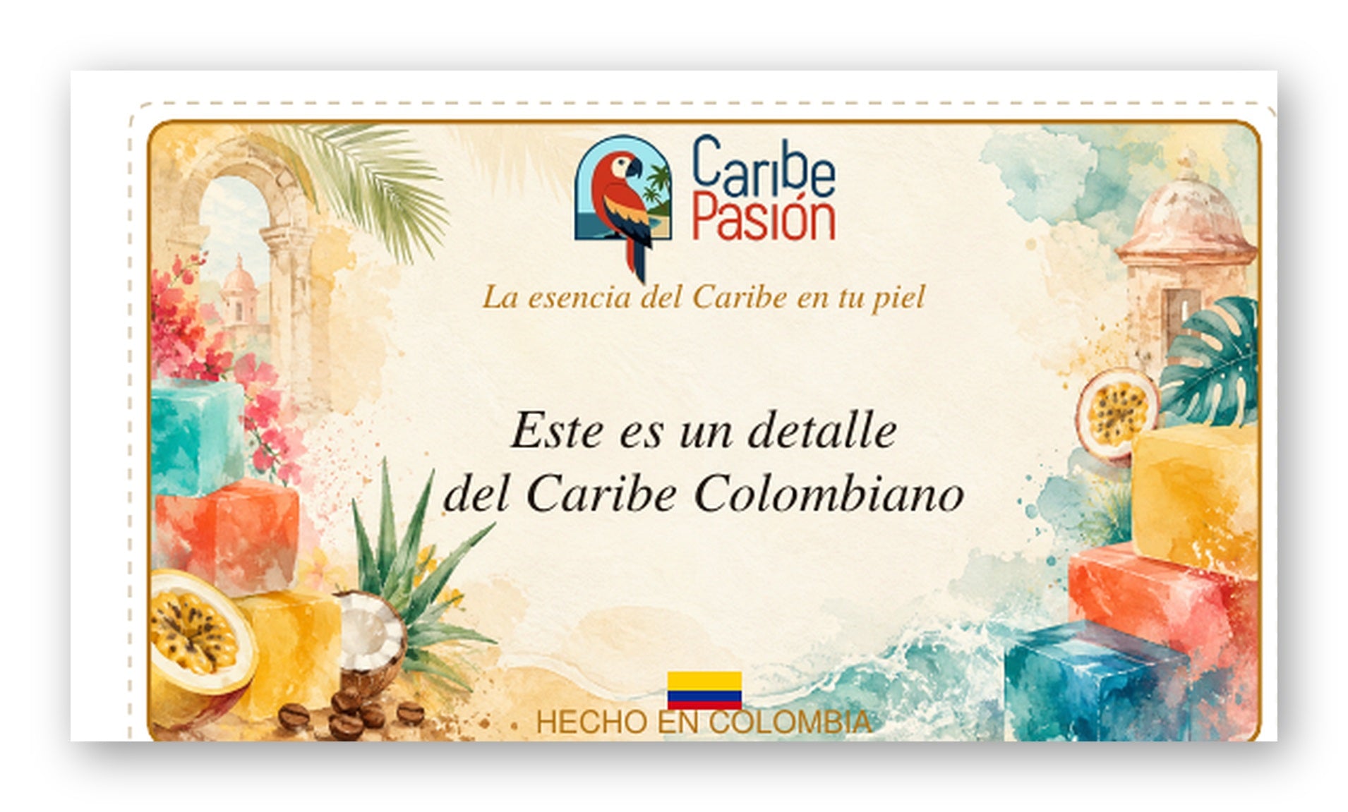 Tarjeta personalizada de regalo Caribe Pasión